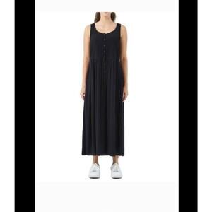 Frye Ladies Button Front sleeveles long Midi maxi Dress Size extra small black